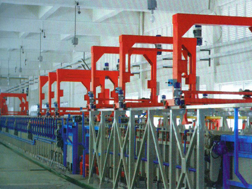 Linear copper and nickel barrel plating production line